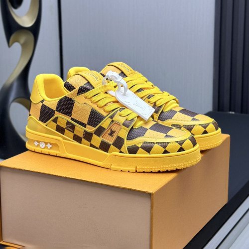 Louis Vuitton Mens Shoes Fashion Sneakers Design Luxury Brand LV TRAINER Skate SNEAKER Mix of materials with Original Box 1ABLXH Whatsapp 【+1-3239614486】