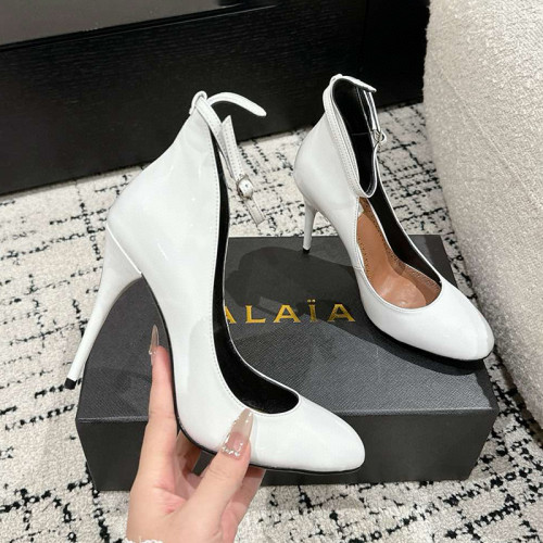 Alaia Women Fashion Shoes Sandals Luxury Brand Alaia Decollete 90 calf hair slingback pumps 9.5cm Heel with Original Box Whatsapp【+1-3239614486】