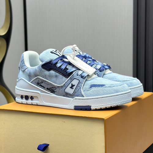 Louis Vuitton Mens Shoes Fashion Sneakers Design Luxury Brand LV TRAINER Skate SNEAKER Mix of materials with Original Box 1ABLXH Whatsapp 【+1-3239614486】