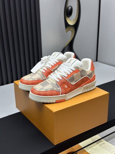 Louis Vuitton Mens Shoes Fashion Sneakers Design Luxury Brand LV TRAINER Skate SNEAKER Mix of materials with Original Box 1ABLXH Whatsapp 【+1-3239614486】