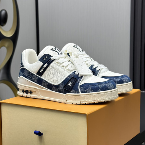 Louis Vuitton Mens Shoes Fashion Sneakers Design Luxury Brand LV TRAINER Skate SNEAKER Mix of materials with Original Box 1ABLXH Whatsapp 【+1-3239614486】