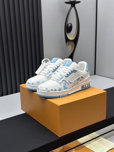 Louis Vuitton Mens Shoes Fashion Sneakers Design Luxury Brand LV TRAINER Skate SNEAKER Mix of materials with Original Box 1ABLXH Whatsapp 【+1-3239614486】