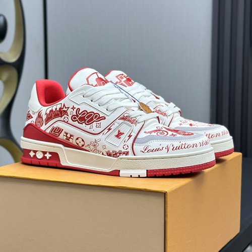 Louis Vuitton Mens Shoes Fashion Sneakers Design Luxury Brand LV TRAINER Skate SNEAKER Mix of materials with Original Box 1ABLXH Whatsapp 【+1-3239614486】
