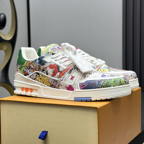 Louis Vuitton Mens Shoes Fashion Sneakers Design Luxury Brand LV TRAINER Skate SNEAKER Mix of materials with Original Box 1ABLXH Whatsapp 【+1-3239614486】