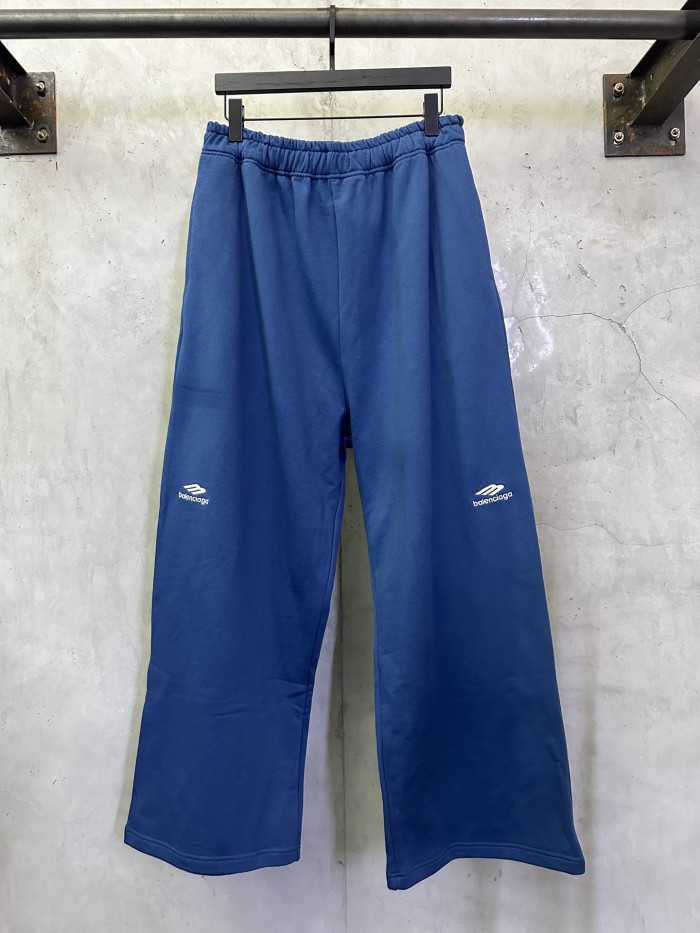 Balenciaga Luxury Brand Women Mens Pant MEN'S 3B SPORTS ICON SWEATPANTS IN LIGHT MARINE BLUE 855365TTVK77740 with Original Box Whatsapp 【+1-3239614486】