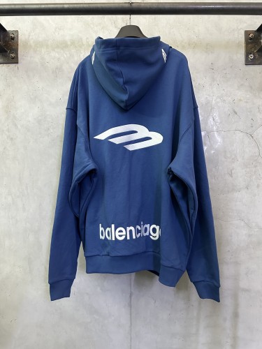 Balenciaga Womens Mens Long Sleeve Hoodie Sweatshirt Luxury Brand Mens Hoodies 3B SPORTS ICON HALF-ZIP HOODIE IN LIGHT MARINE BLUE 855351TTVK77740 Whatsapp【+1-3239614486】