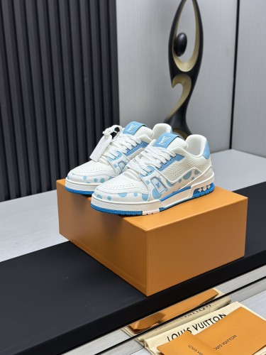 Louis Vuitton Mens Shoes Fashion Sneakers Design Luxury Brand LV TRAINER Skate SNEAKER Mix of materials with Original Box 1ABLXH Whatsapp 【+1-3239614486】