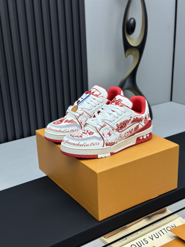 Louis Vuitton Mens Shoes Fashion Sneakers Design Luxury Brand LV TRAINER Skate SNEAKER Mix of materials with Original Box 1ABLXH Whatsapp 【+1-3239614486】