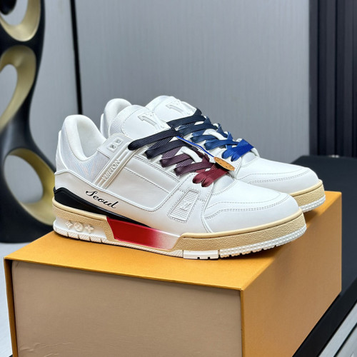 Louis Vuitton Mens Shoes Fashion Sneakers Design Luxury Brand LV TRAINER Skate SNEAKER Mix of materials with Original Box 1ABLXH Whatsapp 【+1-3239614486】