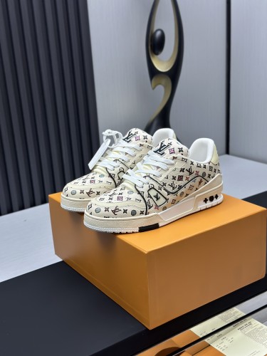 Louis Vuitton Mens Shoes Fashion Sneakers Design Luxury Brand LV TRAINER Skate SNEAKER Mix of materials with Original Box 1ABLXH Whatsapp 【+1-3239614486】