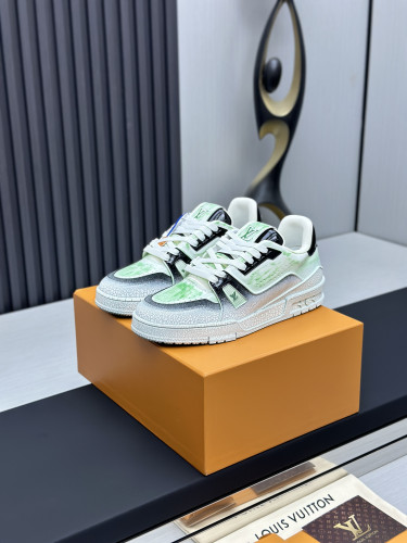 Louis Vuitton Mens Shoes Fashion Sneakers Design Luxury Brand LV TRAINER Skate SNEAKER Mix of materials with Original Box 1ABLXH Whatsapp 【+1-3239614486】