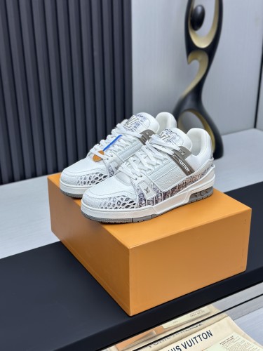 Louis Vuitton Mens Shoes Fashion Sneakers Design Luxury Brand LV TRAINER Skate SNEAKER Mix of materials with Original Box 1ABLXH Whatsapp 【+1-3239614486】