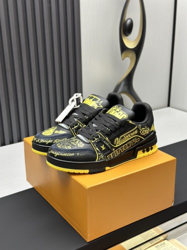 Louis Vuitton Mens Shoes Fashion Sneakers Design Luxury Brand LV TRAINER Skate SNEAKER Mix of materials with Original Box 1ABLXH Whatsapp 【+1-3239614486】