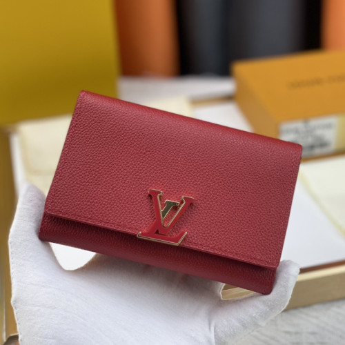 Louis Vuitton Womens Bags Wallets Luxury Brand Fashion Capucines Compact Wallet M62157 with Original Box whatsapp 【+1-3239614486】