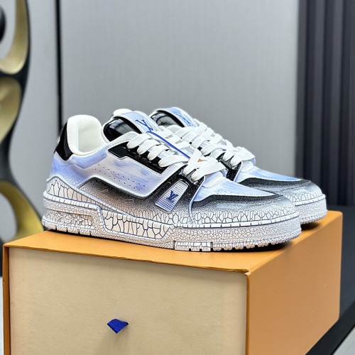 Louis Vuitton Mens Shoes Fashion Sneakers Design Luxury Brand LV TRAINER Skate SNEAKER Mix of materials with Original Box 1ABLXH Whatsapp 【+1-3239614486】