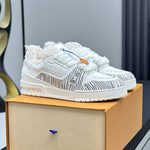 Louis Vuitton Mens Shoes Fashion Sneakers Design Luxury Brand LV TRAINER Skate SNEAKER Mix of materials with Original Box 1ABLXH Whatsapp 【+1-3239614486】