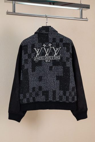 Louis Vuitton Men Womens Jackets Coat Luxury Brand Mens Jackets Mix Leather Varsity Blouson Quality Whatsapp【+1-3239614486】