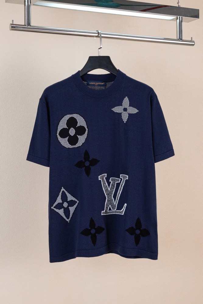 Louis Vuitton Luxury Brand Mens Short Sleeve T-Shirt Monogram Short-Sleeved Knitted Crewneck 1AJBW9 Whatsapp 【+1-3239614486】