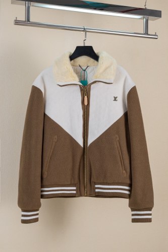 Louis Vuitton Men Womens Jackets Coat Luxury Brand Mens Jackets Monogram Blouson With Shearling Collar 1AJBD2 Quality Whatsapp【+1-3239614486】