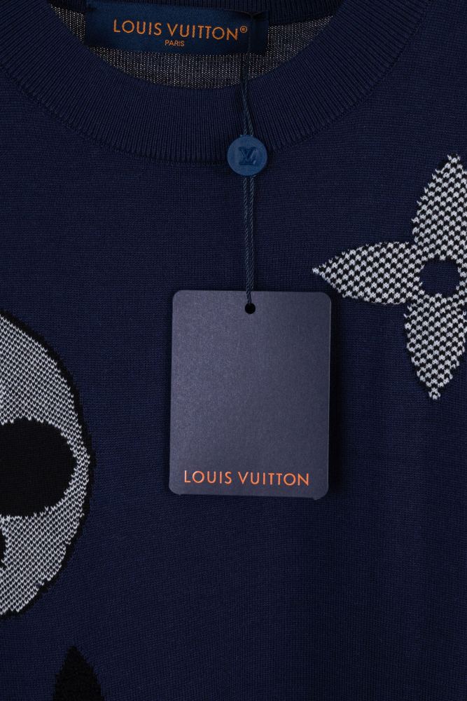 Louis Vuitton Luxury Brand Mens Short Sleeve T-Shirt Monogram Short-Sleeved Knitted Crewneck 1AJBW9 Whatsapp 【+1-3239614486】