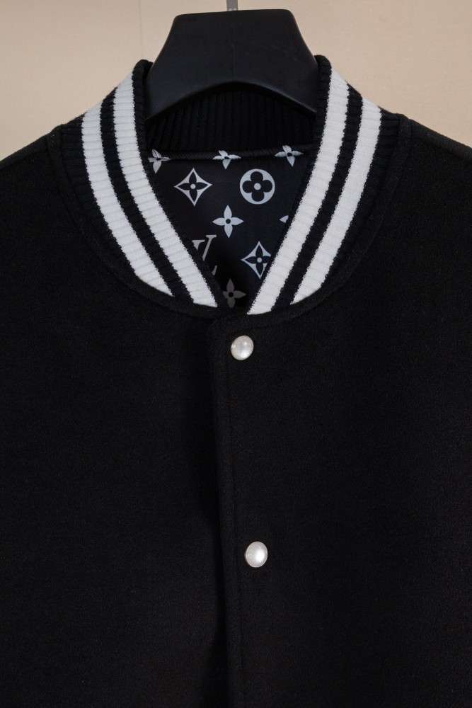 Louis Vuitton Men Womens Jackets Coat Luxury Brand Mens JacketsLeather Signature Varsity Jacket Quality Whatsapp【+1-3239614486】