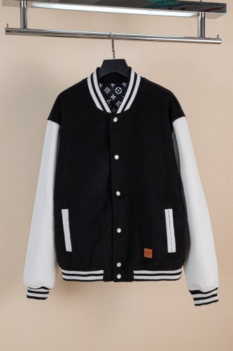 Louis Vuitton Men Womens Jackets Coat Luxury Brand Mens JacketsLeather Signature Varsity Jacket Quality Whatsapp【+1-3239614486】
