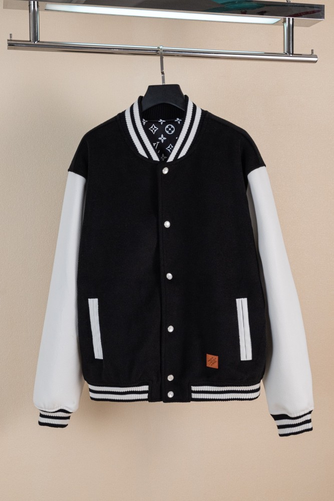 Louis Vuitton Men Womens Jackets Coat Luxury Brand Mens JacketsLeather Signature Varsity Jacket Quality Whatsapp【+1-3239614486】
