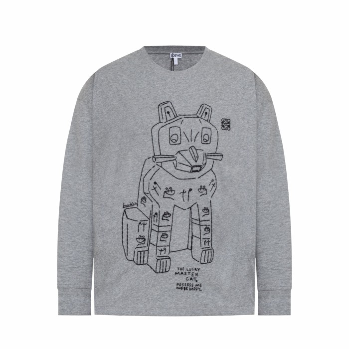 Loewe x Louis Wain Luxury Brand Men Womens Long Sleeve T-Shirt Relaxed fit T-shirt Whatsapp 【+1-3239614486】