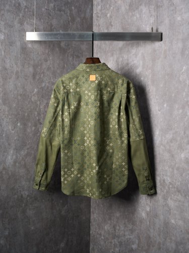 Louis Vuitton Women Mens Long Sleeve Shirts Luxury Brand Mens Shirt Monogram Workwear Overshirt 1AJC48 Top Quality Whatsapp 【+1-3239614486】