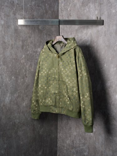Louis Vuitton Men Womens Jacket Coat Luxury Brand Mens Monogram Embellished Hooded Blouson 1AJBAK Top Quality Whatsapp【+1-3239614486】