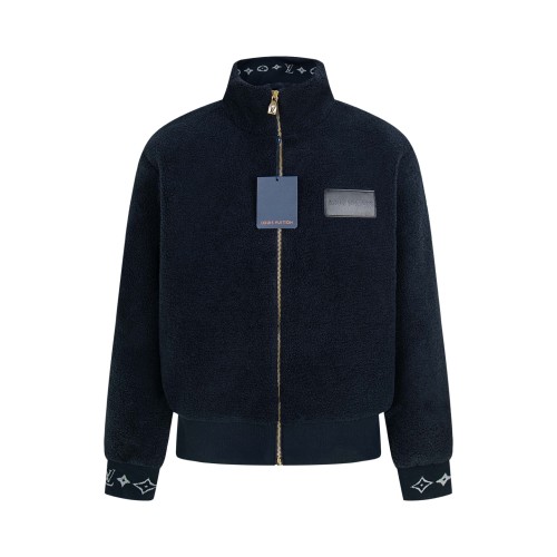 Louis Vuitton Men Womens Jackets Coat Luxury Brand Mens Jackets Leather Patch Fleece Blouson Top Quality Whatsapp【+1-3239614486】