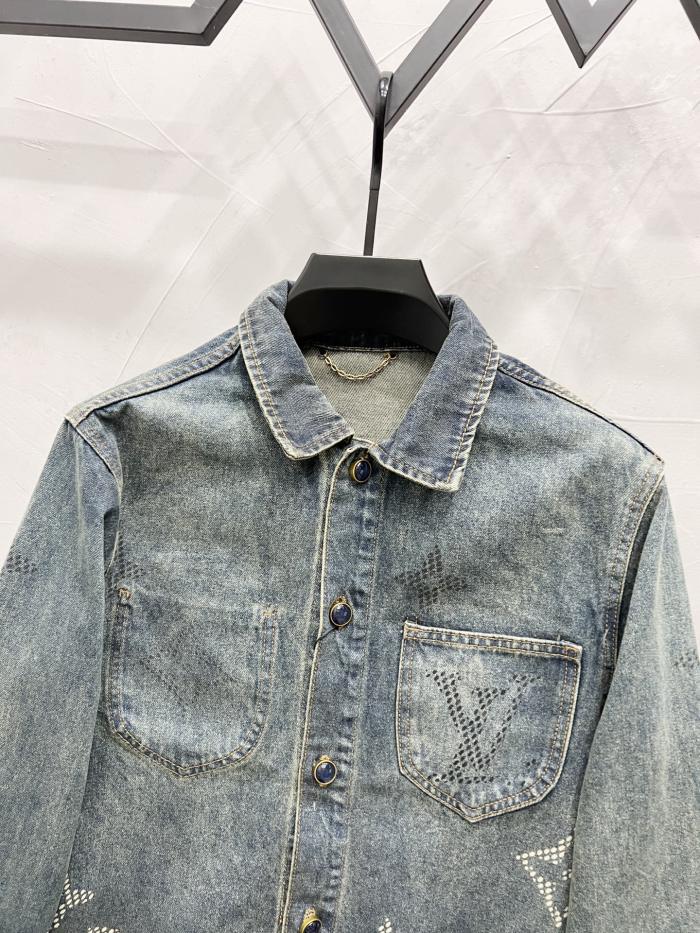 Louis Vuitton Men Womens Jackets Coat Luxury Brand Mens Denim Jacket Top Quality Whatsapp【+1-3239614486】