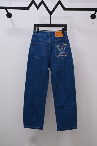 Louis Vuitton Luxury Brand Men Women Pant Jeans Damier Denim Pants  Whatsapp 【+1-3239614486】