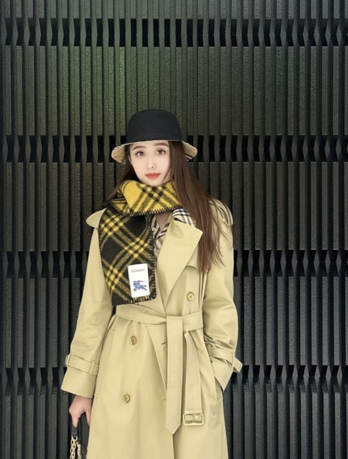 Burberry Scarves Men Womens Fashion Scarf Narrow Check Wool Scarf with Original Box Whatsapp【+1-3239614486】