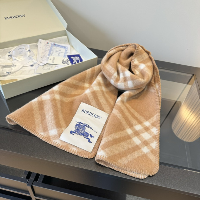 Burberry Scarves Men Womens Fashion Scarf Narrow Check Wool Scarf with Original Box Whatsapp【+1-3239614486】