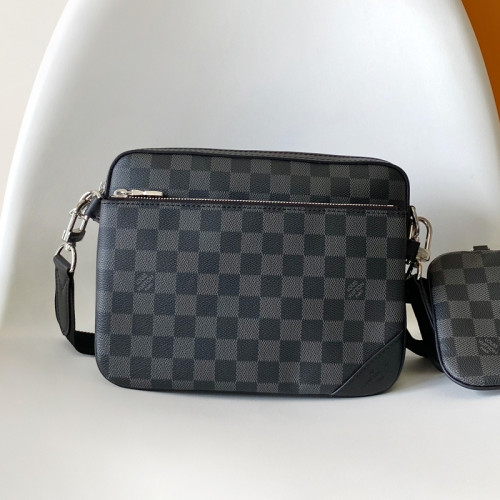 Louis Vuitton Mens Shoulder Bags Luxury Brand Fashion Type M11648  Trio Messenger Monogram Eclipse with Original Box Whatsapp 【+1-3239614486】