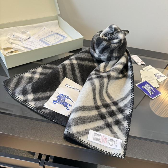 Burberry Scarves Men Womens Fashion Scarf Narrow Check Wool Scarf with Original Box Whatsapp【+1-3239614486】