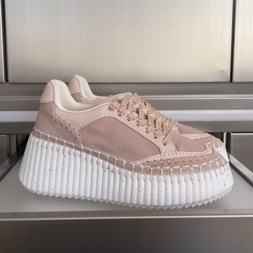 Chloe Chloé Womens Shoes Sneakers Luxury Brand 6.5cm Heel Nama Wedge Sneaker with Original Box Whatsapp【+1-3239614486】