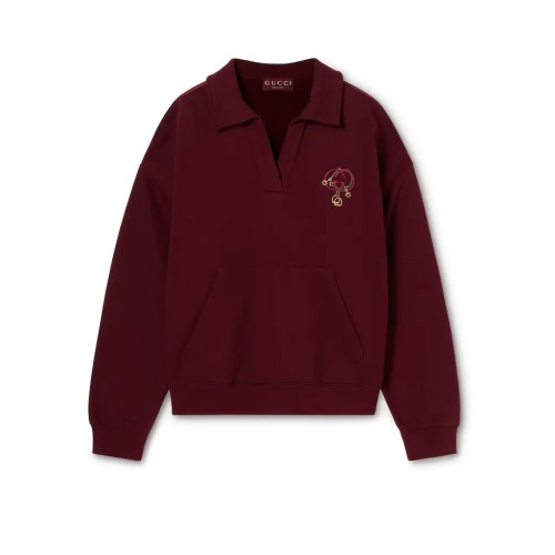 Gucci Womens Sweatshirt Luxury Brand Mens Sweatshirt Cotton jersey sweatshirt with embroidery Top Quality Luxury Brand Whatsapp【+1-3239614486】
