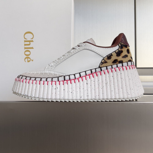 Chloe Chloé Womens Shoes Sneakers Luxury Brand 6.5cm Heel Nama Wedge Sneaker with Original Box Whatsapp【+1-3239614486】