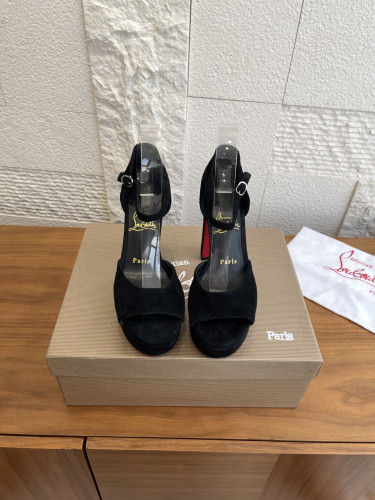 Christian Louboutin Womens Shoes Sandaloo 130 mm Sandals calf leather High Heels Shoes Pumps 13cm Heel and 3cm Platform Whatsapp【+1-3239614486】