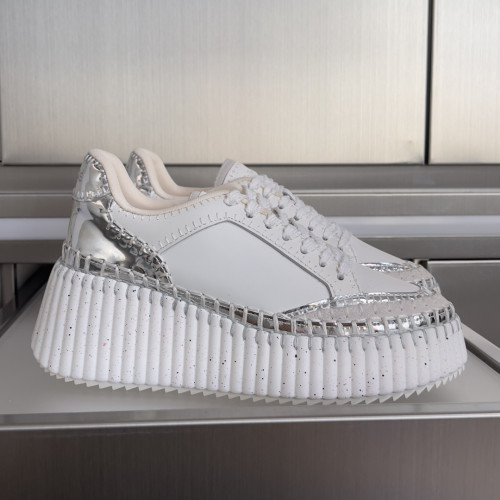 Chloe Chloé Womens Shoes Sneakers Luxury Brand 6.5cm Heel Nama Wedge Sneaker with Original Box Whatsapp【+1-3239614486】
