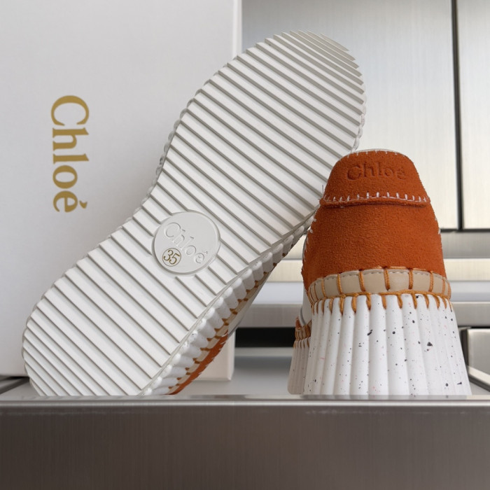Chloe Chloé Womens Shoes Sneakers Luxury Brand 6.5cm Heel Nama Wedge Sneaker with Original Box Whatsapp【+1-3239614486】