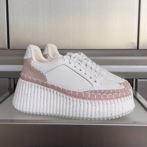Chloe Chloé Womens Shoes Sneakers Luxury Brand 6.5cm Heel Nama Wedge Sneaker with Original Box Whatsapp【+1-3239614486】