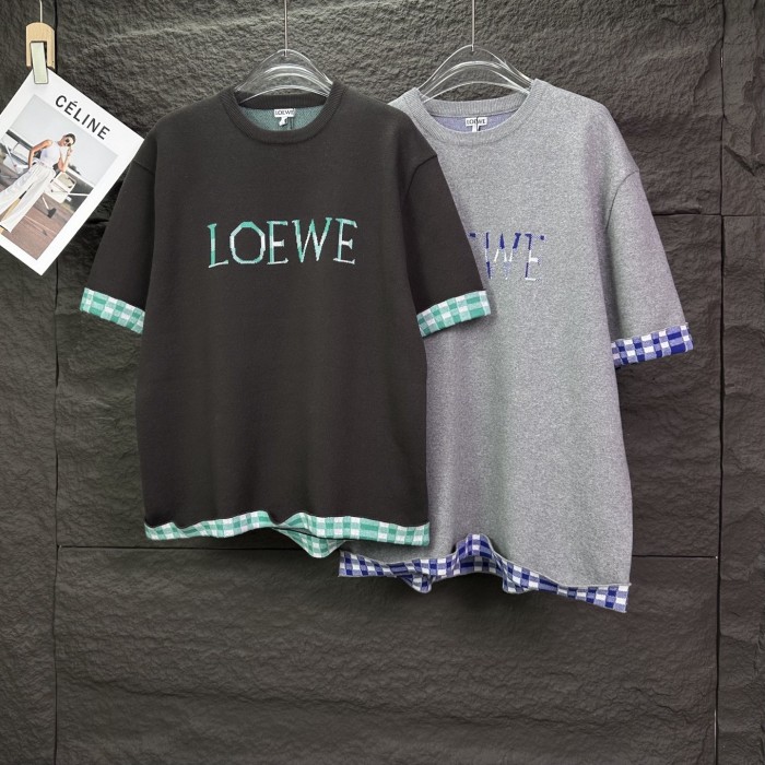 Loewe Women Mens Short Sleeve Shirts Luxury Brand Mens Shirt Top in wool and cotton Top Quality Whatsapp 【+1-3239614486】