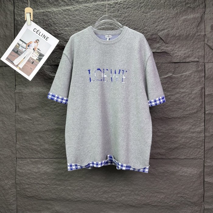 Loewe Women Mens Short Sleeve Shirts Luxury Brand Mens Shirt Top in wool and cotton Top Quality Whatsapp 【+1-3239614486】