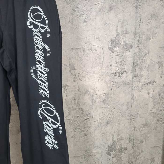 Balenciaga Luxury Brand Women Mens Pant MEN'S CURSIVE BAGGY PANTS IN BLACK/WHITE 846917TTVM86552 with Original Box Whatsapp 【+1-3239614486】