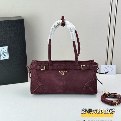 Prada Womens Bags Shoulder Bag Luxury Brand Prada Bonnie medium leather handbag 1BA426_2CYR_F0002_V_MOO with Original Box whatsapp 【+1-3239614486】