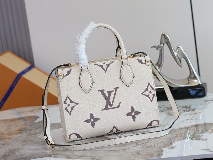 Louis Vuitton Womens Bags Handbags Luxury Brand M45659 OnTheGo PM Bicolor Monogram Empreinte Leather with Original Box Whatsapp 【+1-3239614486】