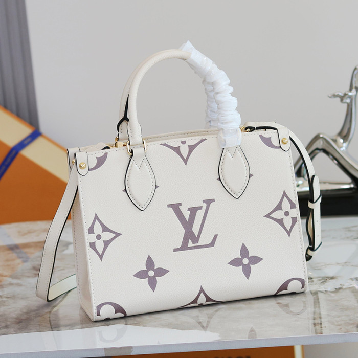 Louis Vuitton Womens Bags Handbags Luxury Brand M45659 OnTheGo PM Bicolor Monogram Empreinte Leather with Original Box Whatsapp 【+1-3239614486】